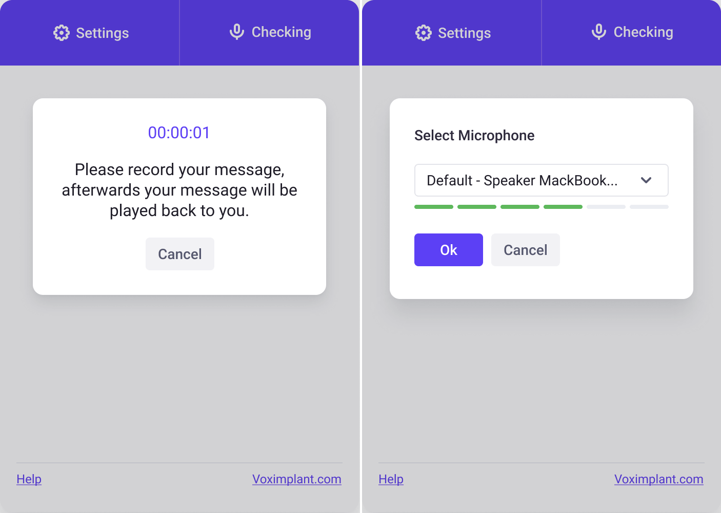 Microphone settings